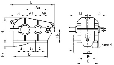 Рис.2. Схема редукторов Ц2-650…Ц2-1000