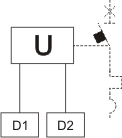 Рис.1. Схема расцепителя F/UV правого