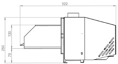 Рис.2. Габаритные размеры горелки AIR Pellet 15 кВт